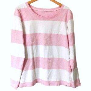 Eddie Bauer Pink Stripe Sweater Shirt Size L